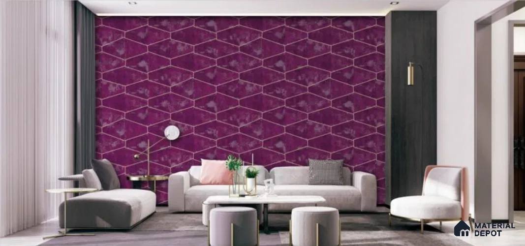 H2D77410 | 10 Meter x 21 Inches Patterned Look Wallpaper - 57.05 Sq. Ft. | Minimum 15% wastage during installation