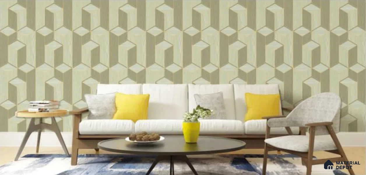 H3D881602 | 10 Meter x 21 Inches Geometric Look Wallpaper - 57.05 Sq. Ft. | Minimum 15% wastage during installation