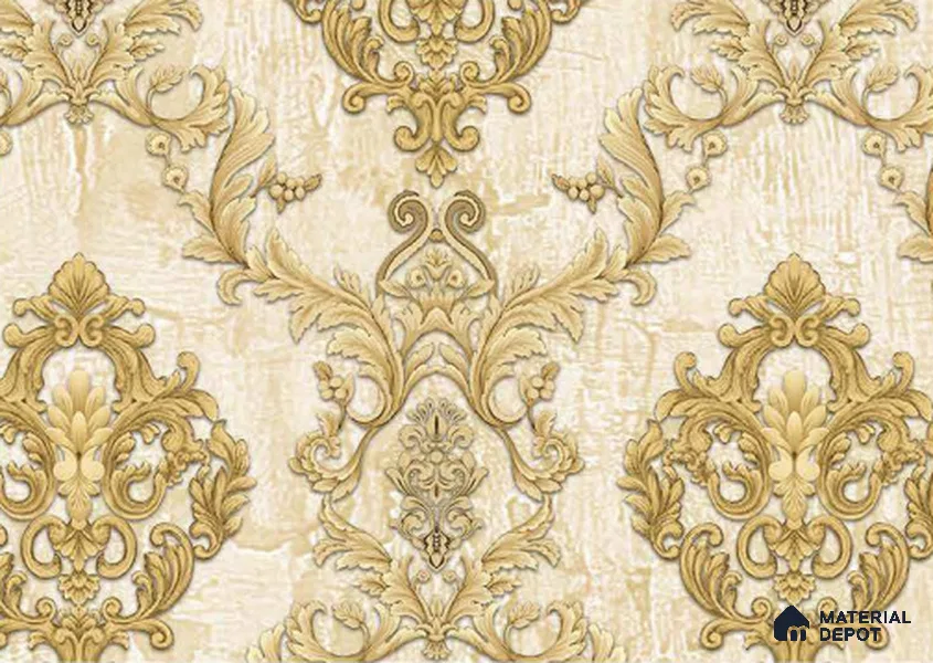 FE504-1 | 10 Meter x 21 Inch PVC Damask Look Wallpaper - 57 Sq. Ft. | Minimum 15% wastage during installation