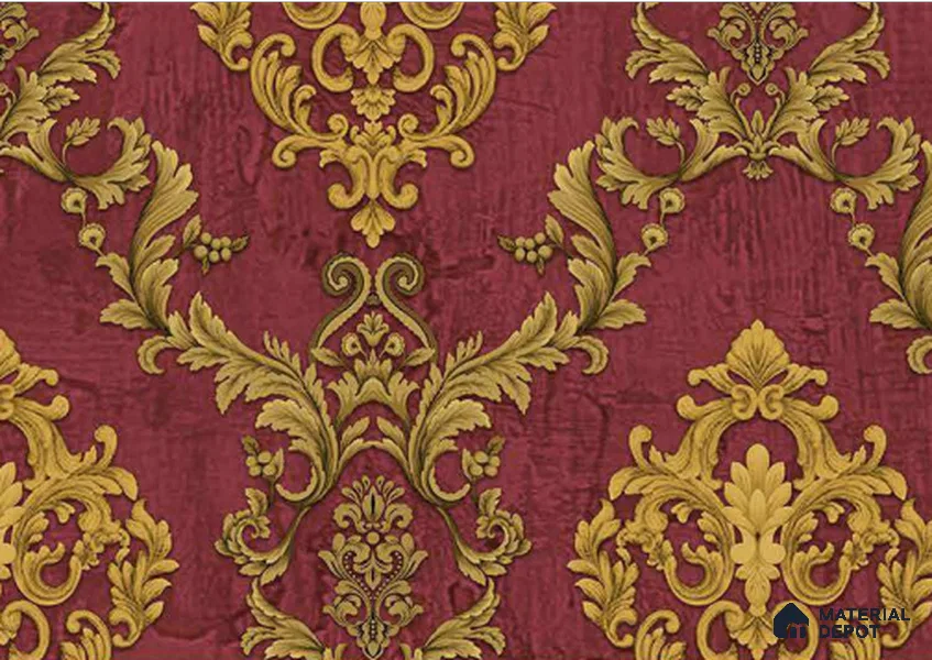 FE504-4 | 10 Meter x 21 Inch PVC Damask Look Wallpaper - 57 Sq. Ft. | Minimum 15% wastage during installation