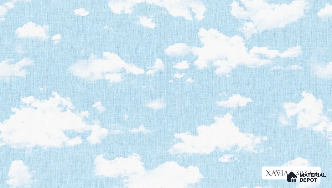 3932-3 | Sky Blue Cloud Print Patterned Wallpaper - 5 Meter x 42 Inches, 57.41 Sq. Ft. (Min. 15% Wastage)