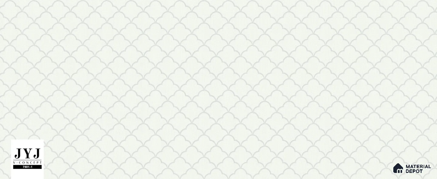 7901-1 | Pure White Diamond Lattice Patterned Wallpaper - 5 Meter x 42 Inches, 57.41 Sq. Ft. (Min. 15% Wastage)