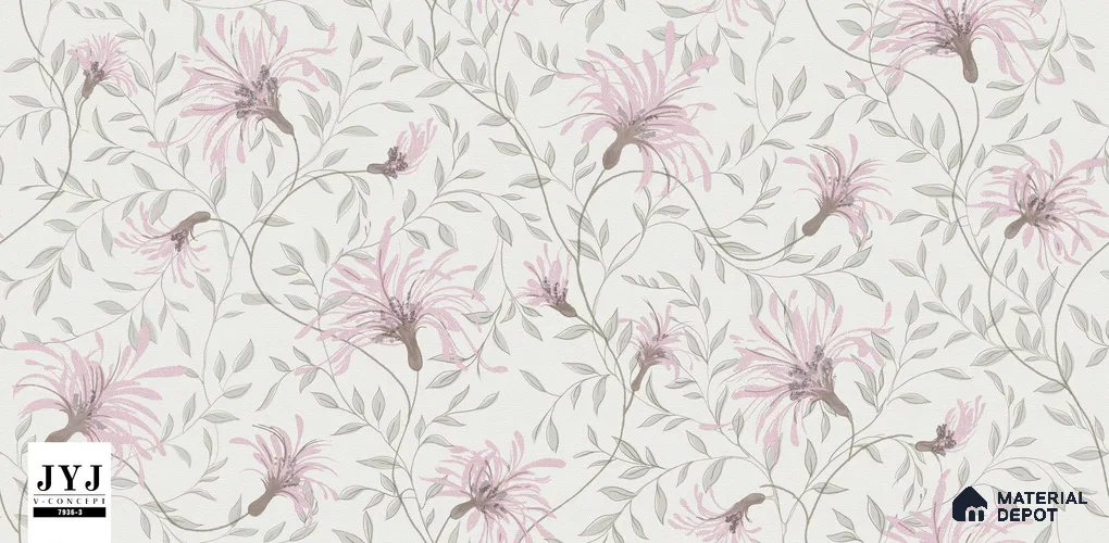 7936-3 | Cream Climbing Blossoms Floral Wallpaper - 5 Meter x 42 Inches, 57.41 Sq. Ft. (Min. 15% Wastage)