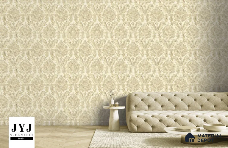 7937-1 | 5 Meter x 42 Inches Damask Look Wallpaper - 57.41 Sq. Ft. | Minimum 15% wastage during installation