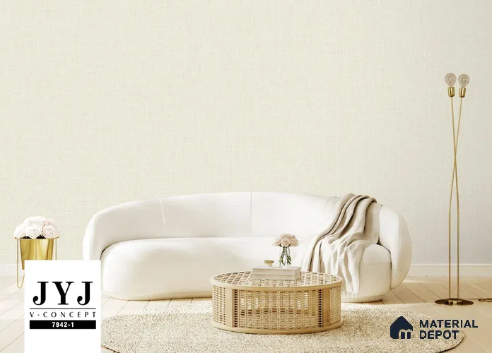 7942-1 | Ivory Fine Grain Textured Wallpaper - 5 Meter x 42 Inches, 57.41 Sq. Ft. (Min. 15% Wastage)