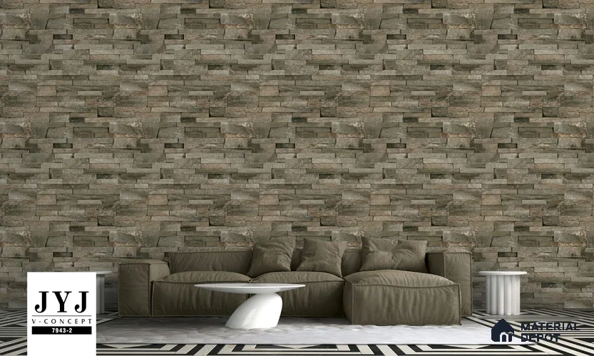 7943-2 | 5 Meter x 42 Inches Brick Look Wallpaper - 57.41 Sq. Ft. | Minimum 15% wastage during installation