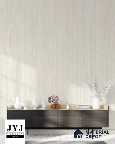 7957-1 | White Fine Pinstripe Textured Wallpaper - 5 Meter x 42 Inches, 57.41 Sq. Ft. (Min. 15% Wastage)