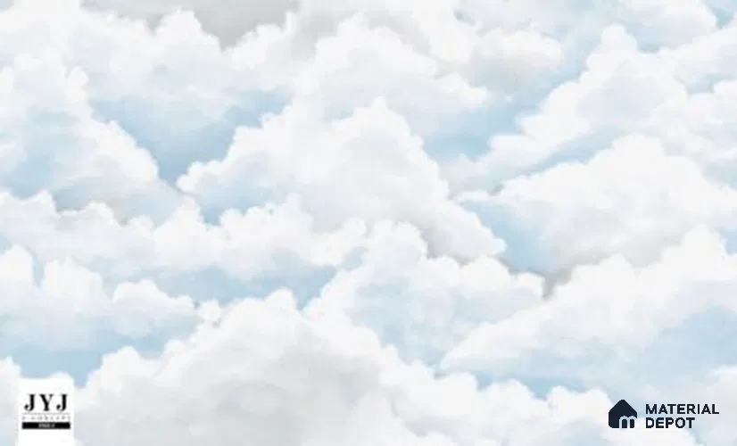 7952-2 | Pale Blue Cloud Print Patterned Wallpaper - 5 Meter x 42 Inches, 57.41 Sq. Ft. (Min. 15% Wastage)