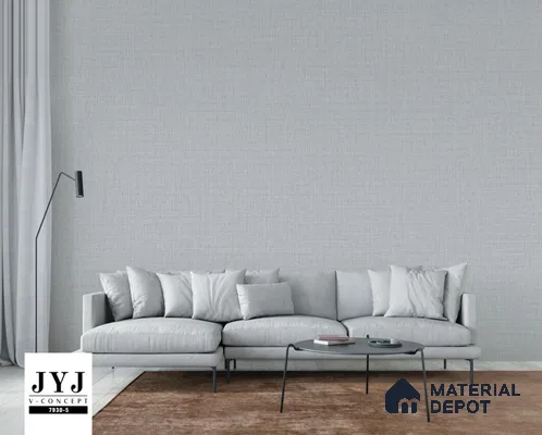 7930-5 | Grey Linen Weave Textured Wallpaper - 5 Meter x 42 Inches, 57.41 Sq. Ft. (Min. 15% Wastage)