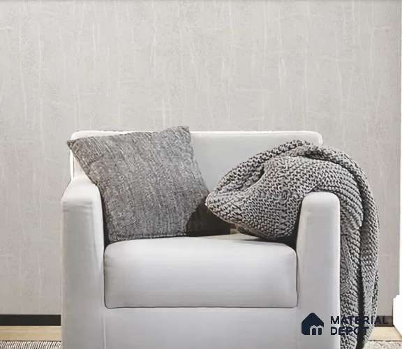 SK7754 | Off-White Crackle Scratches PVC Textured Wallpaper - 10 Meter x 21 Inch, 57 Sq. Ft. (Min. 15% Wastage)