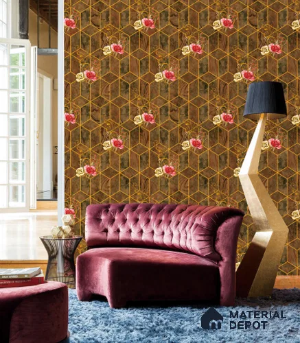 WT0102 | 10 Meter x 21 Inch PVC Geometric Look Wallpaper - 57 Sq. Ft. | Minimum 15% wastage during installation