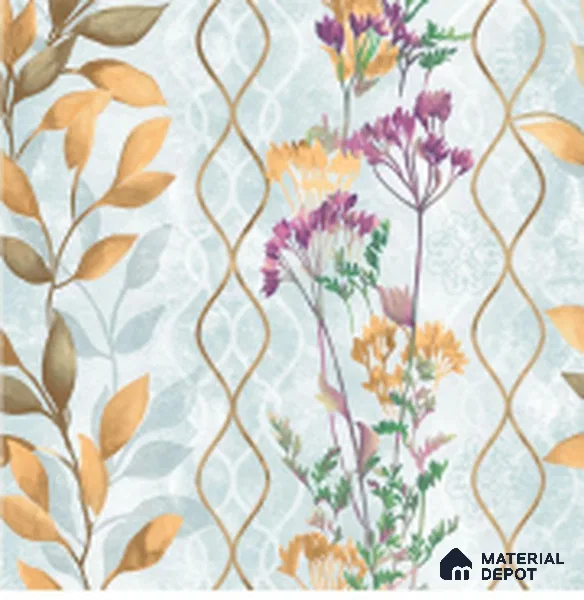 WT1005 | 10 Meter x 21 Inch PVC Florals Look Wallpaper - 57 Sq. Ft. | Minimum 15% wastage during installation