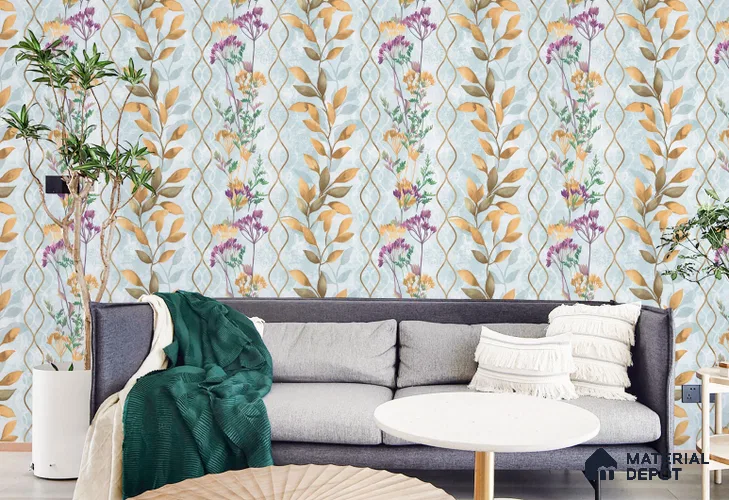 WT1005 | 10 Meter x 21 Inch PVC Florals Look Wallpaper - 57 Sq. Ft. | Minimum 15% wastage during installation