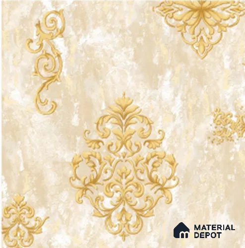 WT1406 | 10 Meter x 21 Inch PVC Damask Look Wallpaper - 57 Sq. Ft. | Minimum 15% wastage during installation