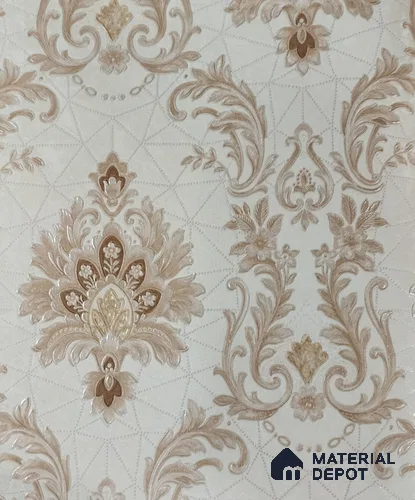 RD2502 | 5 Meter x 42 Inch PVC Damask Look Wallpaper - 57 Sq. Ft. | Minimum 15% wastage during installation