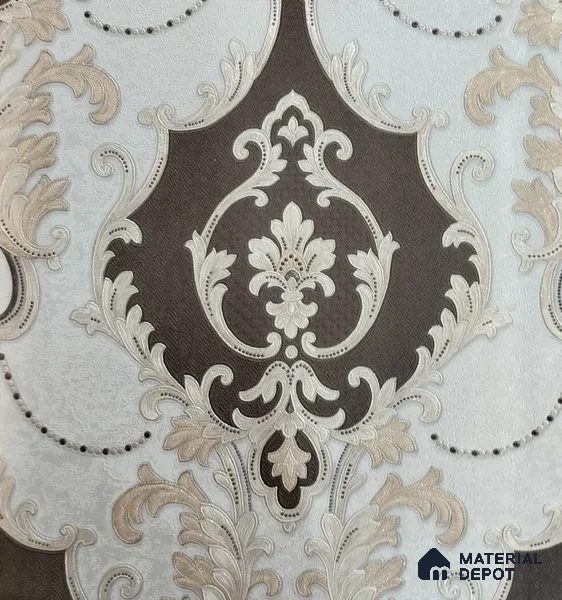 RD2511 | 5 Meter x 42 Inch PVC Damask Look Wallpaper - 57 Sq. Ft. | Minimum 15% wastage during installation