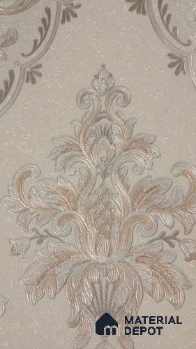 RD2527 | 5 Meter x 42 Inch PVC Damask Look Wallpaper - 57 Sq. Ft. | Minimum 15% wastage during installation
