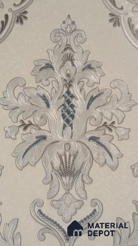 RD2529 | 5 Meter x 42 Inch PVC Damask Look Wallpaper - 57 Sq. Ft. | Minimum 15% wastage during installation