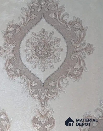 RD2547 | 5 Meter x 42 Inch PVC Damask Look Wallpaper - 57 Sq. Ft. | Minimum 15% wastage during installation