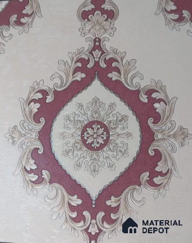 RD2548 | 5 Meter x 42 Inch PVC Damask Look Wallpaper - 57 Sq. Ft. | Minimum 15% wastage during installation