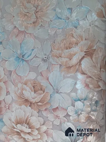RD2549 | 5 Meter x 42 Inch PVC Florals Look Wallpaper - 57 Sq. Ft. | Minimum 15% wastage during installation