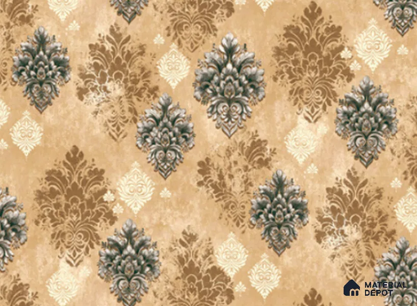 23827 | 10 Meter x 21 Inches Damask Look Wallpaper - 57.41 Sq. Ft. | Minimum 15% wastage during installation