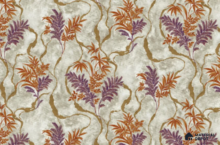 23849 | Grey Fern Vine Floral Wallpaper - 10 Meter x 21 Inches, 57.41 Sq. Ft. (Min. 15% Wastage)