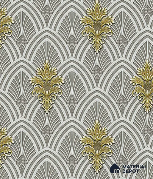 V-539 | 5 Meter x 42 Inch PVC Damask Look Wallpaper - 57 Sq. Ft.