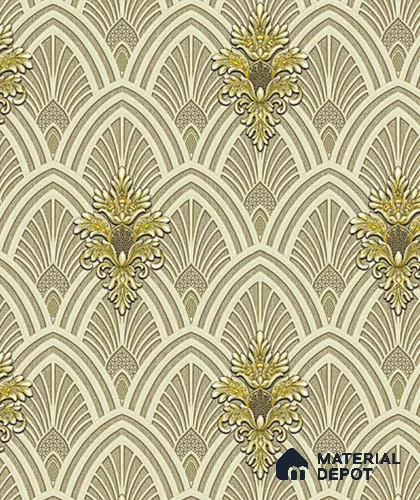 V-542 | 5 Meter x 42 Inch PVC Damask Look Wallpaper - 57 Sq. Ft.