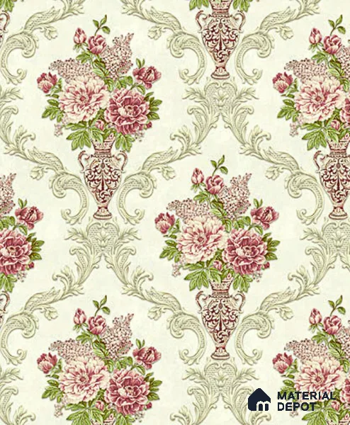 V-556 | 5 Meter x 42 Inch PVC Florals Look Wallpaper - 57 Sq. Ft.