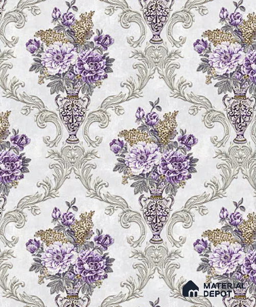 V-557 | 5 Meter x 42 Inch PVC Florals Look Wallpaper - 57 Sq. Ft.