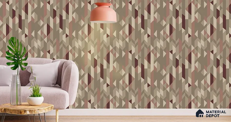 VECT-33 | 10 Meter x 21 Inch Non Woven Geometric Look Wallpaper - 57 Sq. Ft. | Minimum 15% wastage during installation