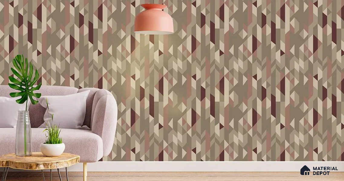 VECT-33 | 10 Meter x 21 Inch Non Woven Geometric Look Wallpaper - 57 Sq. Ft. | Minimum 15% wastage during installation