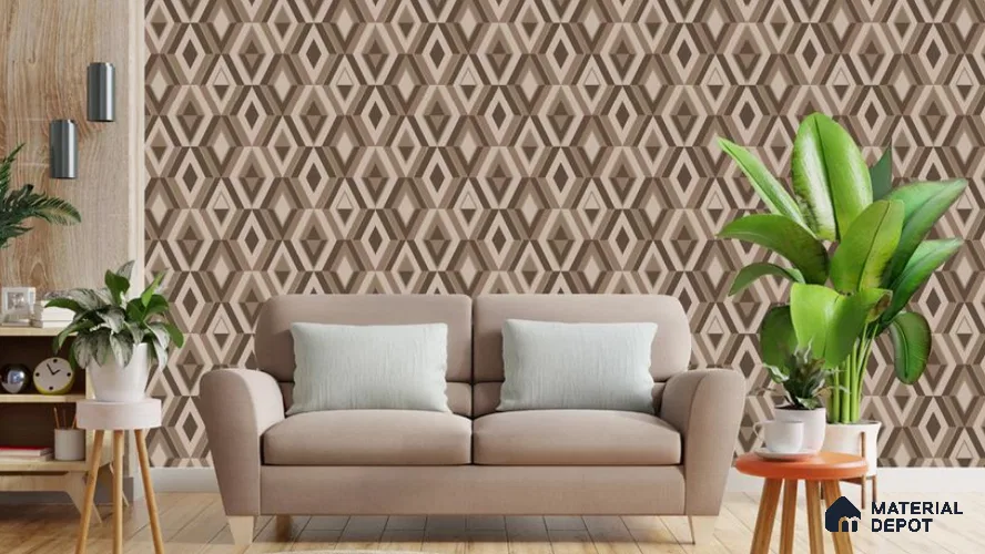 VECT-34 | 10 Meter x 21 Inch Non Woven Patterned Look Wallpaper - 57 Sq. Ft. | Minimum 15% wastage during installation