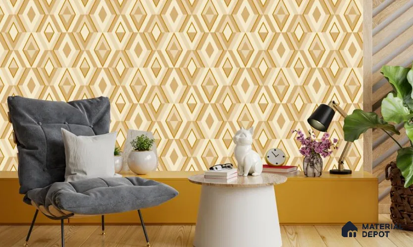 VECT-43 | 10 Meter x 21 Inch Non Woven Patterned Look Wallpaper - 57 Sq. Ft. | Minimum 15% wastage during installation