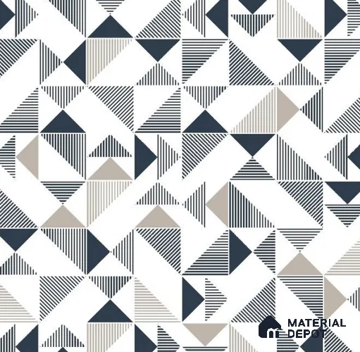 VECT-53 | 10 Meter x 21 Inch Non Woven Geometric Look Wallpaper - 57 Sq. Ft. | Minimum 15% wastage during installation