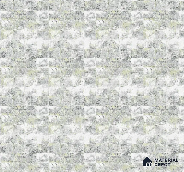 AMSM22525 | Grey Leaf Patchwork Textured Wallpaper - 10 Meter x 21 Inches, 57.41 Sq. Ft. (Min. 15% Wastage)