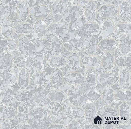 AMSM22557 | Blue Octagon Lines Textured Wallpaper - 10 Meter x 21 Inches, 57.41 Sq. Ft. (Min. 15% Wastage)