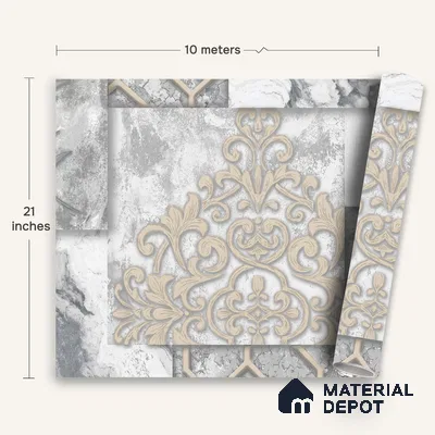 WK100-02 | 10 Meter x 21 Inches Patterned Look Wallpaper - 57.41 Sq. Ft. | Minimum 15% wastage during installation