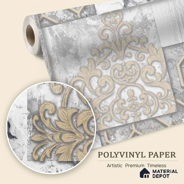 WK100-02 | 10 Meter x 21 Inches Patterned Look Wallpaper - 57.41 Sq. Ft. | Minimum 15% wastage during installation
