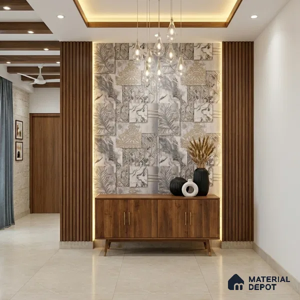 WK100-02 | 10 Meter x 21 Inches Patterned Look Wallpaper - 57.41 Sq. Ft. | Minimum 15% wastage during installation