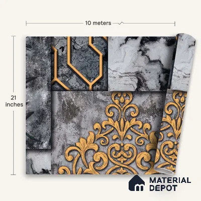 WK100-03 | 10 Meter x 21 Inches Patterned Look Wallpaper - 57.41 Sq. Ft. | Minimum 15% wastage during installation