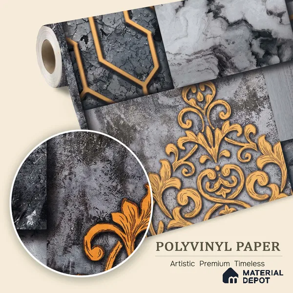 WK100-03 | 10 Meter x 21 Inches Patterned Look Wallpaper - 57.41 Sq. Ft. | Minimum 15% wastage during installation