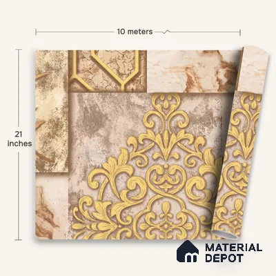 WK100-04 | 10 Meter x 21 Inches Patterned Look Wallpaper - 57.41 Sq. Ft. | Minimum 15% wastage during installation