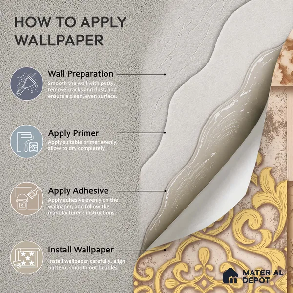 WK100-04 | 10 Meter x 21 Inches Patterned Look Wallpaper - 57.41 Sq. Ft. | Minimum 15% wastage during installation