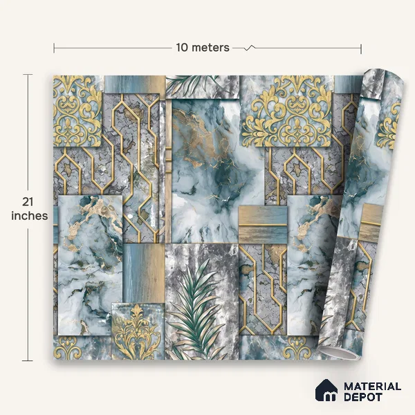 WK100-01 | 10 Meter x 21 Inches Patterned Look Wallpaper - 57.41 Sq. Ft. | Minimum 15% wastage during installation