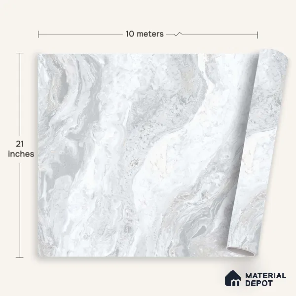 WK100-06 | 10 Meter x 21 Inches Marble Look Wallpaper - 57.41 Sq. Ft. | Minimum 10% wastage during installation