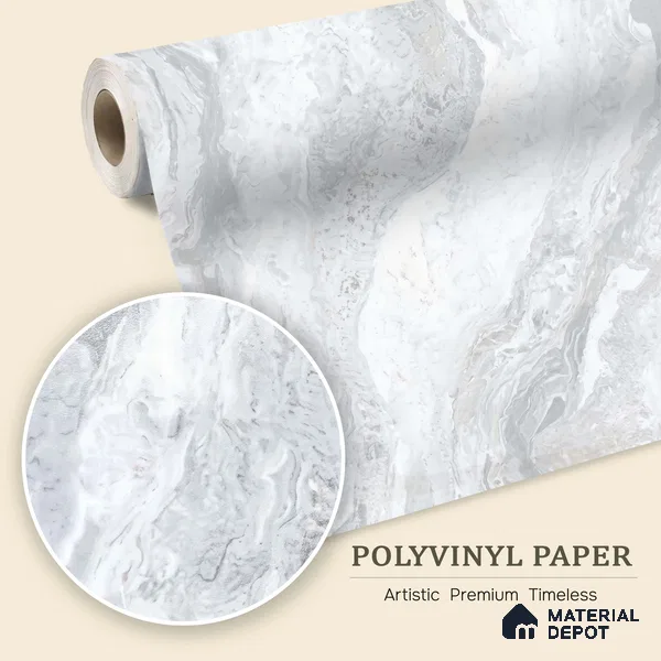 WK100-06 | 10 Meter x 21 Inches Marble Look Wallpaper - 57.41 Sq. Ft. | Minimum 10% wastage during installation