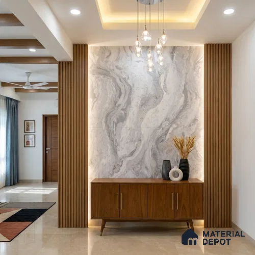 WK100-06 | 10 Meter x 21 Inches Marble Look Wallpaper - 57.41 Sq. Ft. | Minimum 10% wastage during installation