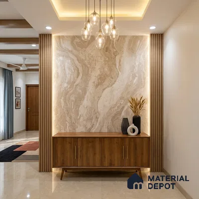 WK100-07 | 10 Meter x 21 Inches Marble Look Wallpaper - 57.41 Sq. Ft. | Minimum 10% wastage during installation